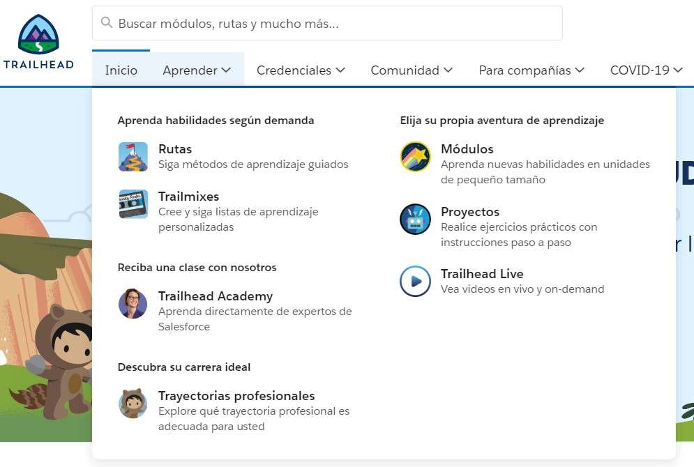 Interfaz de Trailhead Interfaz de Trailhead