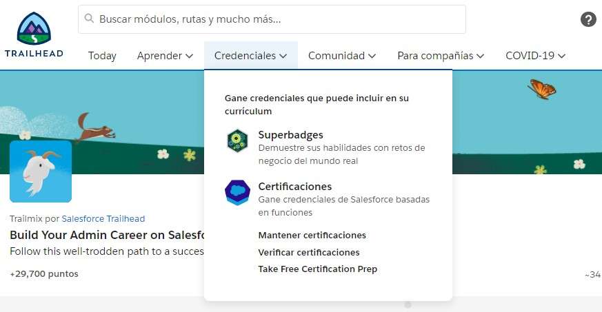 Interfaz de Trailhead Interfaz de Trailhead