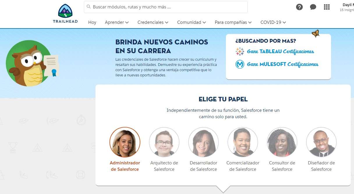 Interfaz de Trailhead Interfaz de Trailhead